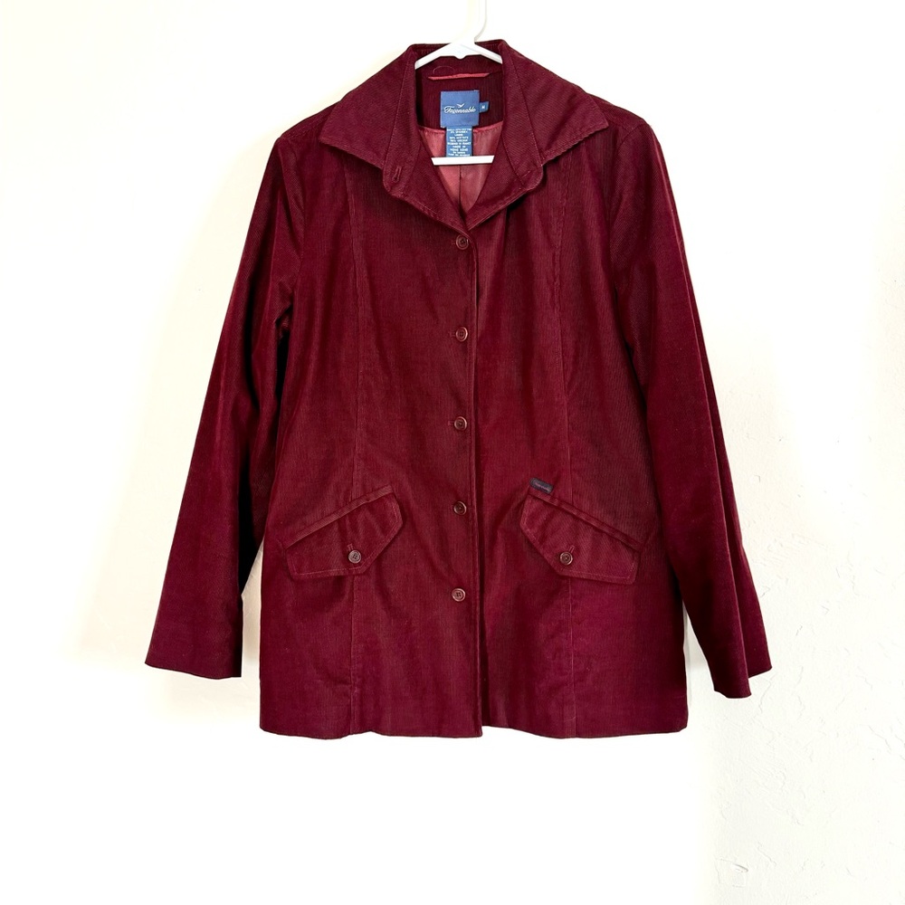 Faconnable Women's Burgundy Corduroy Jacket